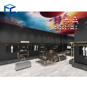 Custom Clothes Rack Wall Display <b>Shelves</b> and Display Table Black Men Clothing Shop Furniture Garment <b>Small</b> Retail Shop Design - Product Image 2
