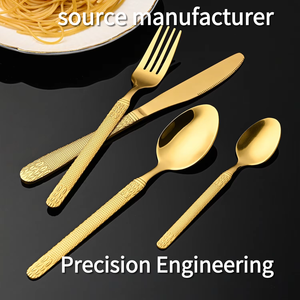 Juego de Cubiertos de Acero Inoxidable Estilo Occidental - Diseño Retro de Granos de Arroz Pequeños, Tenedor Pagatti, Cucharas para Café y Sopa, Cuchillo para Carne Ligero - Product Image 2