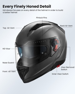 Casco integrale Flip up Pinlock compatibile modello punto 909 caschi modulari da moto ILM - Product Image 4
