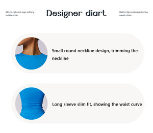 XW-CCX8575 en gros athlétique Gym <span class=keywords><strong>Fitness</strong></span> Fit Top sans coussinets à manches longues décolleté entraînement sport Gym Sport hauts femme Gym - Product Image 2