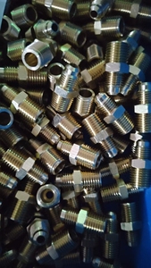 <span class=keywords><strong>Brass</strong></span> đôi nối ren kết nối đồng khóa Nut cho điều hòa không khí ống thẳng giảm chủ đề phụ kiện đường ống - Product Image 5