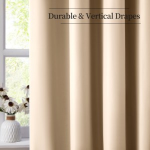 Cortinas de Ventana Ligeras de Poliéster Recubierto de 90 g/m², Ahorro de Energía, Aislamiento Térmico, Juego de 2 Piezas, Cortina 100% Opaca - Product Image 2