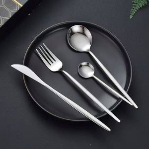 Gold Spoon and Fork Stainless Steel Eco-friendly Light Luxury Retro Cutlery Set Mirror Polish 24PCS with <b>Gift</b> Box for Wedding - Product Image 5