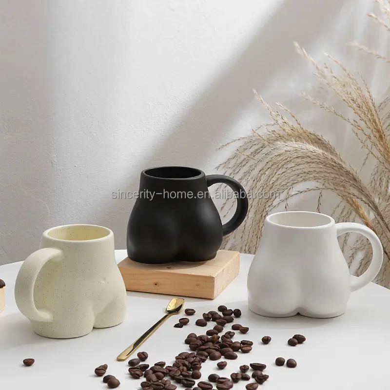 Ins hip cup creative hip rich solid color ceramic coffee mug