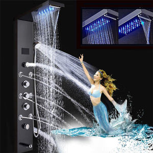 Ensemble de robinetterie de douche LED pour salle de bain, système de panneau de douche à effet pluie avec jet de pulvérisation, mélangeur d'eau pour <span class=keywords><strong>baignoire</strong></span>, robinet SPA avec écran de température - Product Image 6