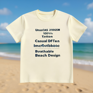 T-Shirt Unisex 210GSM 100% Cotone Casual con Stampa DTF Traspirante e Resistente Design da Spiaggia - Product Image 3