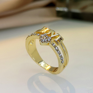Anello con lettera d'amore per donna, accessorio da dito in stile minimalista per l'uso quotidiano - Product Image 3