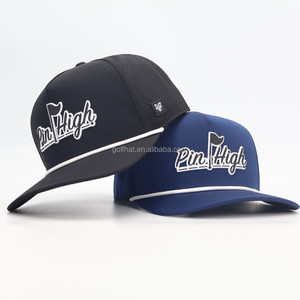 OEM Custom Logo 5 Panel Waterproof Rope Baseball <b>Cap</b> Laser Perforated Breathable Outdoor Golf Sport Hat Wholesale - Product Image 1