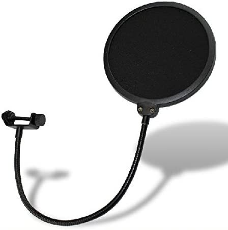 Studio Wind Screen Pop Filter Mask Shield-Studio Pop Filter/360 Degree Flexible Gooseneck Holder Microphone Pop Filter