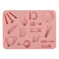 SILIKOLOVE Usine 16 Cavité Kit De Maquillage Forme Gâteau Maker LFGB Platine Antiadhésif Sans BPA Silicone Fondant Gâteau Décoration Moules
