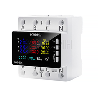 KWS-306 Tuya WIFI 3-fasa 4-kabel Daya AC85-290V Smart Life Voltmeter Rel Meter Digital Perlindungan Tegangan Berlebih Saklar H12 CE