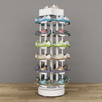 Présentoir Commercial en Fer pour Chaussures, Autoportant, Rotatif à 360°, Taille Personnalisable, Rangement pour Baskets et Chaussures de Basketball