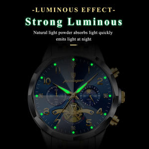 Montre homme POEDAGAR 939 de luxe, originale, étanche, chronographe lumineux, montre-bracelet homme en acier inoxydable, quartz, montres pour homme, Reloj - Product Image 4