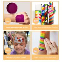 Kit de peinture corporelle professionnel en gros, à base de plantes naturelles, inoffensif pour la peau, pour enfants, Halloween, carnaval, cosplay