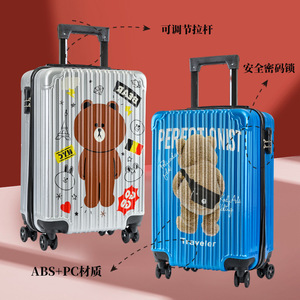 Maleta de Viaje con Ruedas y Diseño de Oso Animado para Adultos, Novedad 2024 - Product Image 1