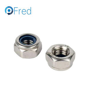 Fixations personnalisées Écrous hexagonaux tout métal Oxyde noir SS304 Laiton Acier inoxydable Insert en nylon Couple prévalent en zinc M3 DIN985 - Product Image 1