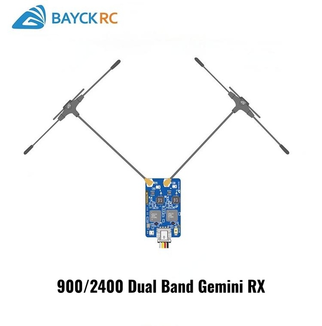 BAYCK 900MHz/2.4GHz/915MHz ELRS Dual Band Gemini Receiver for Long Range FPV RC Drones with Stable Low Latency Signal