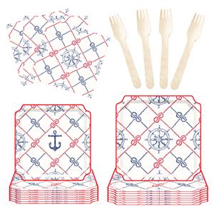 Juego de Vajilla Desechable Personalizado DAMAI con Diseño de Veleros para Fiesta de Cumpleaños - Product Image 5