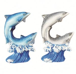 Décoration Série Océan, Dauphins Mère et Enfant Jouant, Décoration Intérieure Élégante - Product Image 2