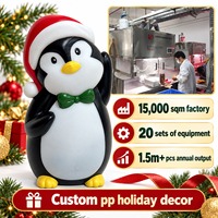 Décoration de pingouin lumineux en plastique compact pour centre de table de Noël et présentation intérieure en magasin