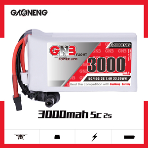 GNB GAONENG 2S 3000mAh 7.4V 5C 10C LiPo <b>Battery</b> for Fat Shark Fatshark Glasses HD Goggles Hobby Wireless FPV RC Receiver XT30 - Product Image 2