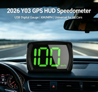 2026 Y03 GPS HUD Affichage Tête Haute USB Compteur de Vitesse Numérique Prise en Charge KM/MPH Électronique Automobile Universelle Compatible Toutes Voitures