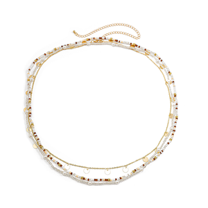 Chaîne de taille réglable multicouche dorée style bohème avec perles pour femme, bijou de plage - Product Image 4