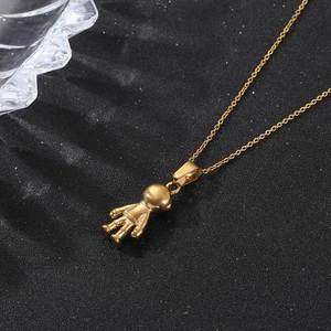 Collier pendentif astronaute de dessin animé mignon pour femmes, en acier inoxydable, couleur or et argent, SP919 - Product Image 3
