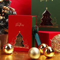 Boîtes de Noël en forme de rabat, emballages cadeaux de Noël avec poignée en satin, boîtes cadeaux de Noël