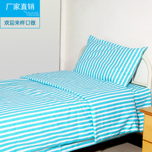 Juego de sábanas de hospital de 3 piezas, ropa de cama médica de algodón puro con rayas azules y blancas, venta directa de fábrica, juego de cama de hospital de 3 piezas - Product Image 4