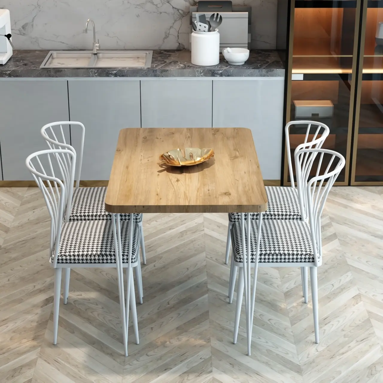 Mutfak masa seti yemek masası oturma odası mobilya bahçe masa kolay monte Metal bacak Modern ev mobilyası türkiye'de yapılan