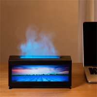 Prix de Gros Humidificateur d'Air de Bureau Rectangulaire Effet Flamme 3D Cheminée Diffuseur d'Arômes avec Télécommande pour Maison et Bureau