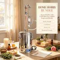 Petite machine de distillation d'huile de rose, mini distillateur de bureau en acier inoxydable pour la fabrication artisanale d'huiles aromatiques à domicile
