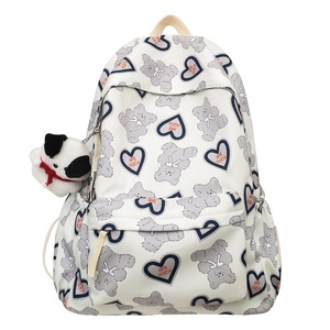 Little Bear Pattern Backpack 15 Inches With Keychain For Girls School Education - Product Image 5