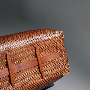 Japanese Style <b>Bamboo</b> Woven Storage Basket Rectangle Handmade Tea Set Teacup Storage Box Living Room Home Use - Product Image 3