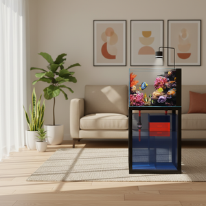 Nouvel aquarium 2026 pour usage domestique, de taille moyenne, avec filtration par le fond, en verre ultra-transparent, pour salon, idéal pour les coraux marins. - Product Image 1