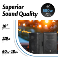 Accuracy Pro Audio CAO10D6-2K professionnel 500W 10 pouces système de sonorisation ensemble de haut-parleurs actifs en plastique