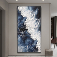 Peintures à l'huile abstraites modernes en acrylique sur toile, faites à la main, personnalisées, avec texture 3D, vagues, décorations murales, paysages marins, vente en gros