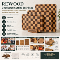 Planche à découper en bois d'acacia, ensemble de 3 pièces, planche de service en bois pour le pain, le fromage, le steak et les charcuteries