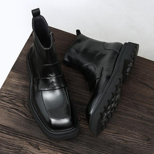Botas Chelsea, diseño italiano, botas de cuero vacuno cómodas y de alta gama, zapatos casuales - Product Image 4