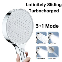 Pommeau de douche ABS à grand panneau de 130mm, pression d'eau réglable, bec en silicone facile à nettoyer, pommeau de douche avec poche