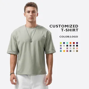 Camisetas com logotipo personalizado de veludo cotelê bordado à mão para lavagem a laser Anti-encolhimento para vestuário