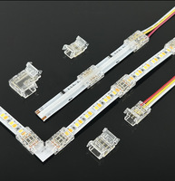 Connecteur d'angle sans soudure pour bande LED COB basse tension bicolore 3 broches, sans points noirs, fil de connexion