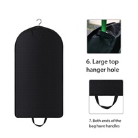 Housse de protection robuste et réutilisable en non-tissé imperméable pour robe de mariée, avec crochet de suspension, fermeture éclair centrale et fenêtre d'identification, modèle National pour mariée