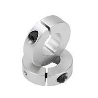 Collier de fixation en acier inoxydable et acier au carbone sur mesure, à deux pièces, argent/noir