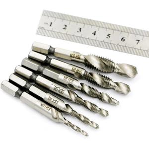 6PCS HSS Hex Shank xoắn ốc vít chủ đề vòi khoan bit Bộ Hex tap khoan bit metric/Imperial xoắn ốc rãnh Máy Vít - Product Image 5