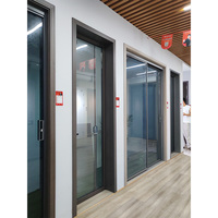 Fournisseur direct d'usine, porte en verre française moderne, cadre en aluminium noir, porte battante d'entrée étanche