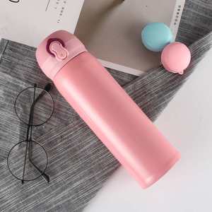 500ml Flip Lid Water Bottle <b>Double</b> <b>Wall</b> Vacuum Insulated Stainless Steel Sports Tumbler Travel <b>Mug</b> With Straw - Product Image 6
