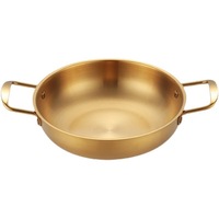 Pot à nouilles instantanées en acier inoxydable 316, antiadhésif, à double poignée, style coréen, pour ramen aux fruits de mer doré, pot militaire épaissi pour soupes