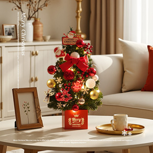Pohon Natal Artifisial Mini Ramah Lingkungan dari PVC Pinus 45cm/60cm 5 Lampu LED Putih Hangat dengan Kabel Dekorasi Pita untuk Penggunaan Dalam Ruangan Gantung - Product Image 6